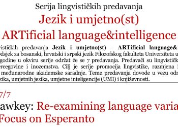 Prof. dr. James Hawkey: Re-examining language variation and culture: Focus on Esperanto (najava online predavanja)