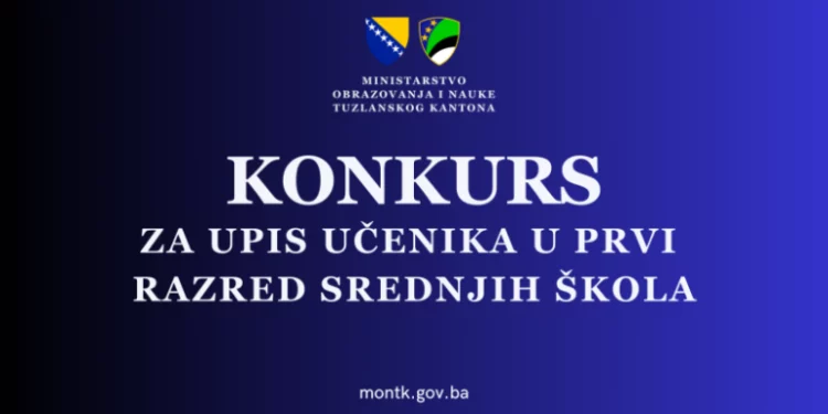 Konkurs za upis učenika u prvi razred srednjih škola u Tuzlanskom kantonu